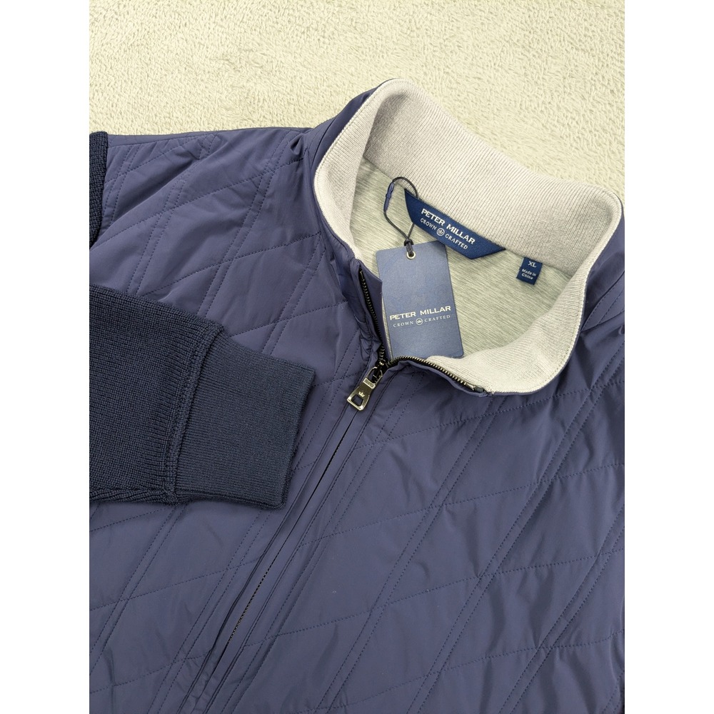 Peter Millar Crown Crafted Navy Quilted Wool Hybrid Jacket Mens XL New - Picture 1 of 14